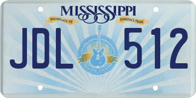 MS license plate JDL512