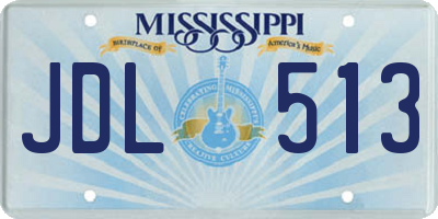 MS license plate JDL513