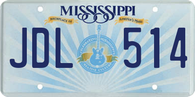 MS license plate JDL514