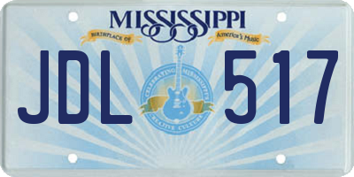 MS license plate JDL517