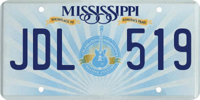 MS license plate JDL519