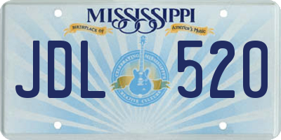 MS license plate JDL520