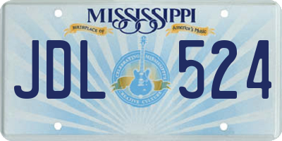 MS license plate JDL524