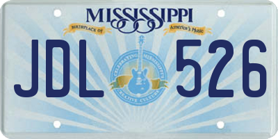 MS license plate JDL526