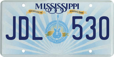 MS license plate JDL530