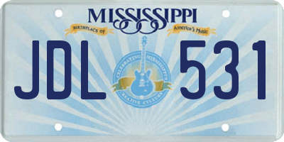 MS license plate JDL531