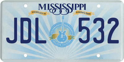 MS license plate JDL532