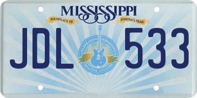 MS license plate JDL533