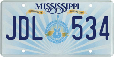 MS license plate JDL534