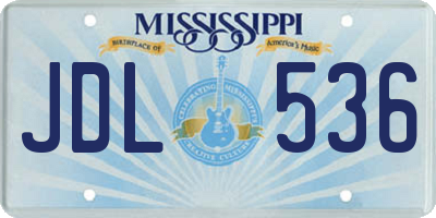MS license plate JDL536