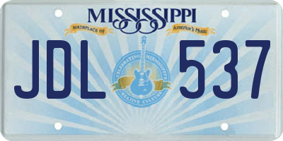 MS license plate JDL537
