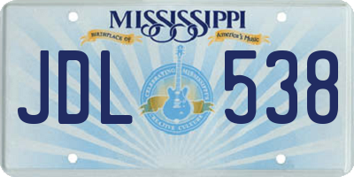 MS license plate JDL538