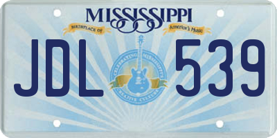 MS license plate JDL539