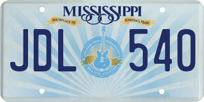 MS license plate JDL540