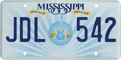 MS license plate JDL542