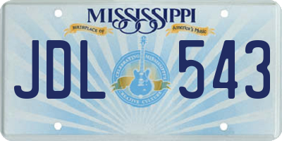 MS license plate JDL543