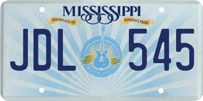 MS license plate JDL545