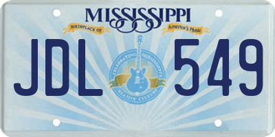 MS license plate JDL549