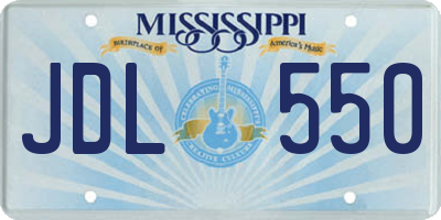 MS license plate JDL550