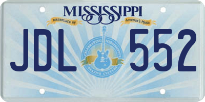 MS license plate JDL552