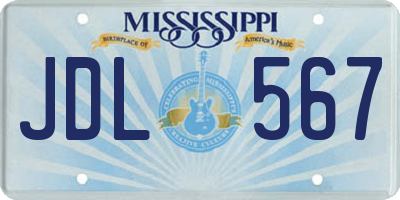 MS license plate JDL567