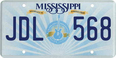 MS license plate JDL568