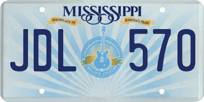 MS license plate JDL570
