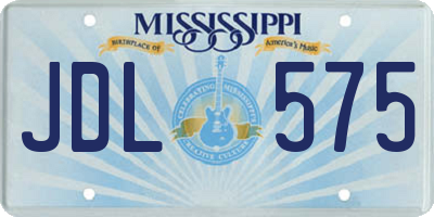 MS license plate JDL575