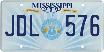 MS license plate JDL576