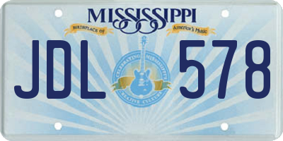 MS license plate JDL578