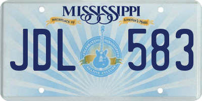 MS license plate JDL583