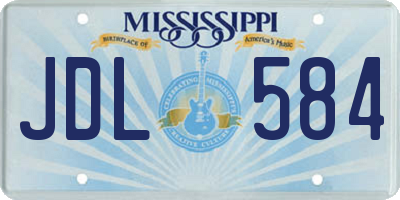 MS license plate JDL584