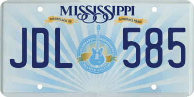 MS license plate JDL585