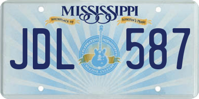 MS license plate JDL587
