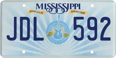 MS license plate JDL592