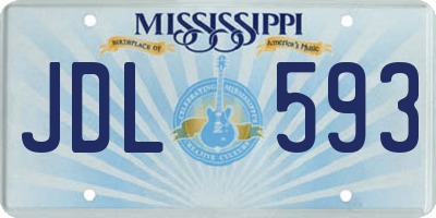 MS license plate JDL593