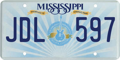 MS license plate JDL597