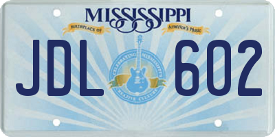 MS license plate JDL602