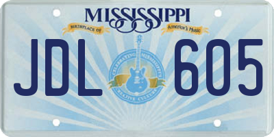 MS license plate JDL605