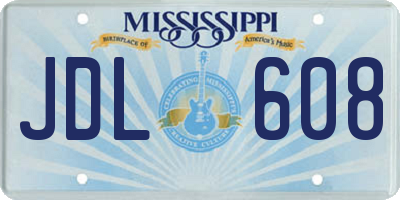 MS license plate JDL608