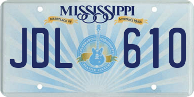 MS license plate JDL610