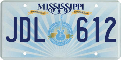 MS license plate JDL612