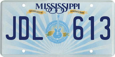 MS license plate JDL613