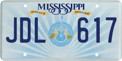 MS license plate JDL617