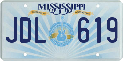 MS license plate JDL619