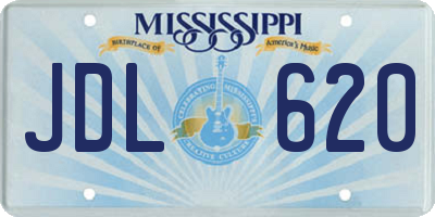 MS license plate JDL620
