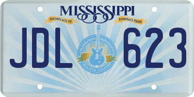MS license plate JDL623