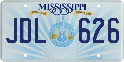 MS license plate JDL626