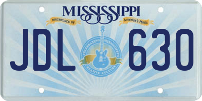 MS license plate JDL630