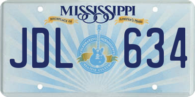 MS license plate JDL634